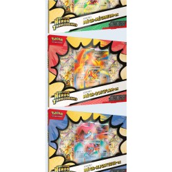 Pokémon – Coffret – Aleatoire entre les Mega (Meganium/Roitiflam/Aligatueur) – Héros Transcendants – ME2.5 – en français